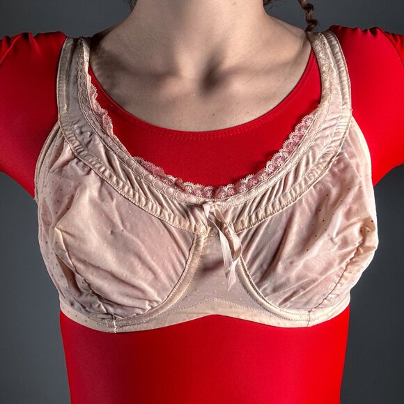 Vintage Pink/Peach Silk French Underwire Bra - Picture 2 of 7